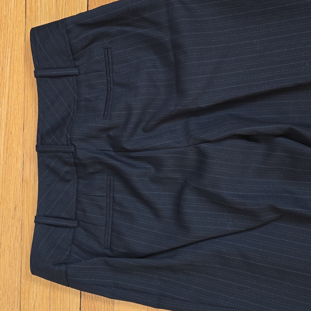 Ann Taylor, Margo, Pinstriped Wide Leg Trousers, Wool Blend, Black, EUC, 2 - Picture 11 of 12